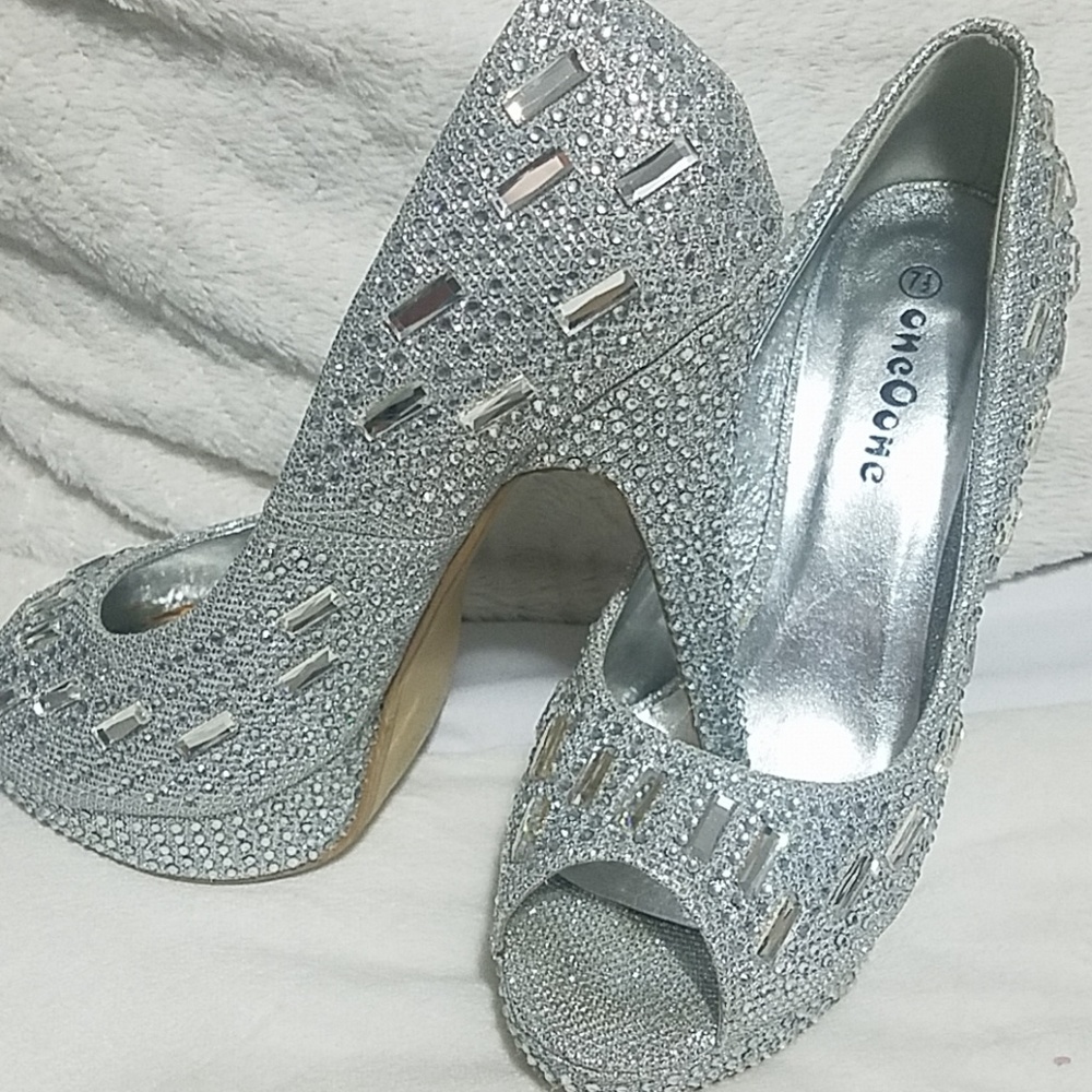 Crystal adorned heels